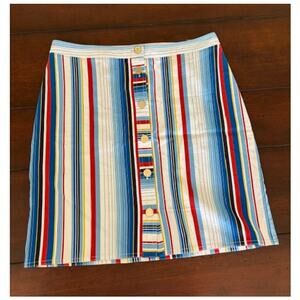 Brooks Brothers Size 8 Women's Striped Cotton Mini Skirt